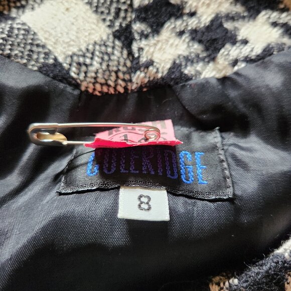 Womens Size 8 Wool/Silk Mixed Check Jacket - Picture 2 of 3